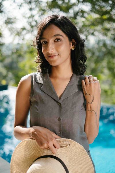 The Linen Notch Collar Dress | Creatures of Habit