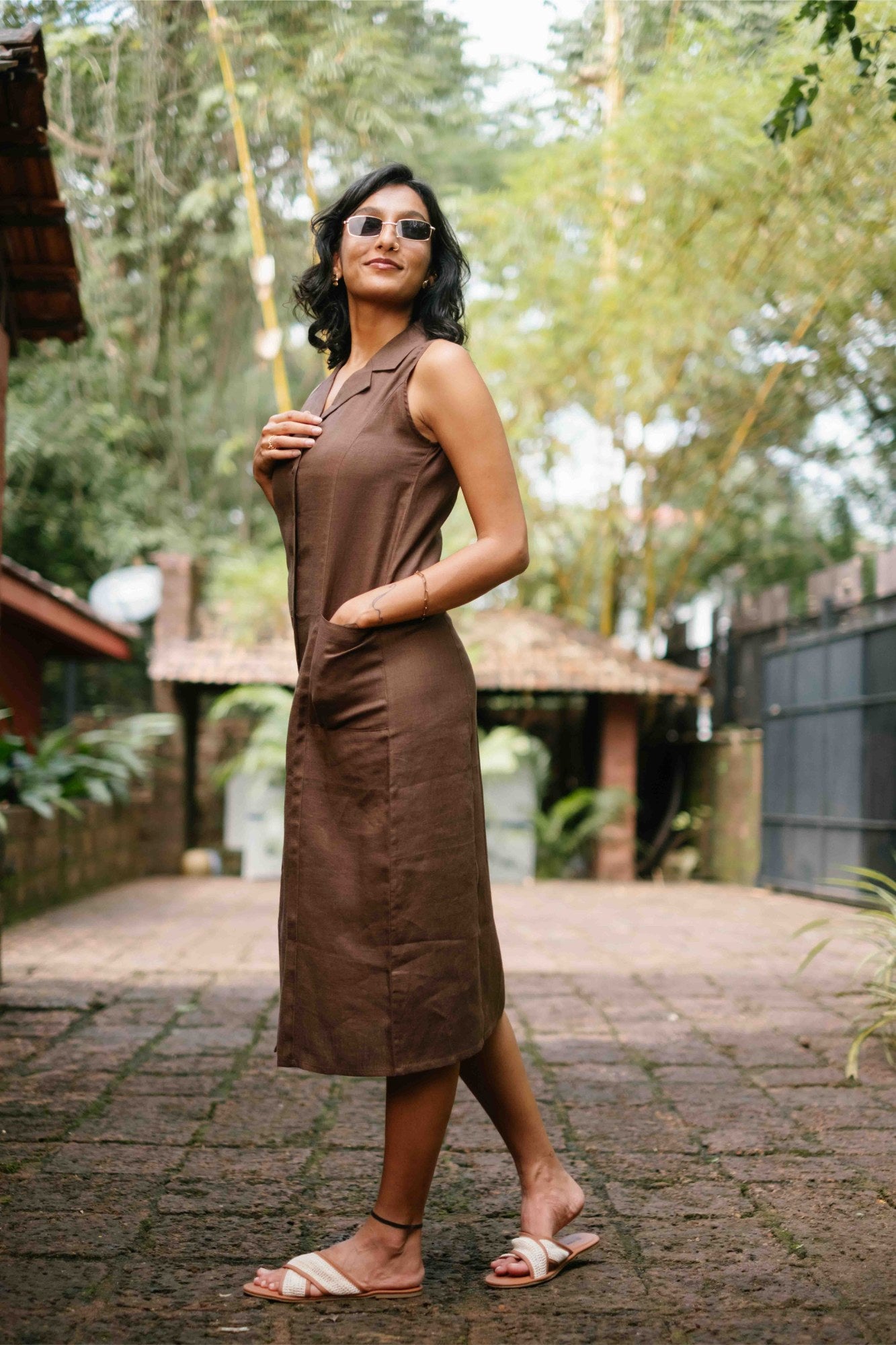 The Linen Notch Collar Dress | Creatures of Habit