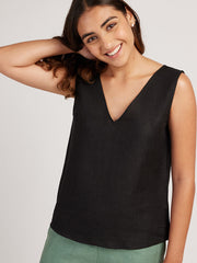 Linen V Neck Tank