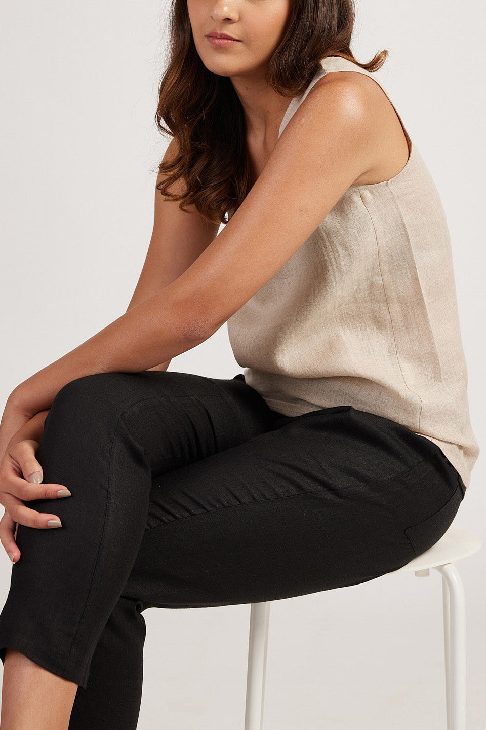 Buy Linen Easy Pants for Women Midnight Black Online