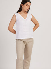 Linen V Neck Tank