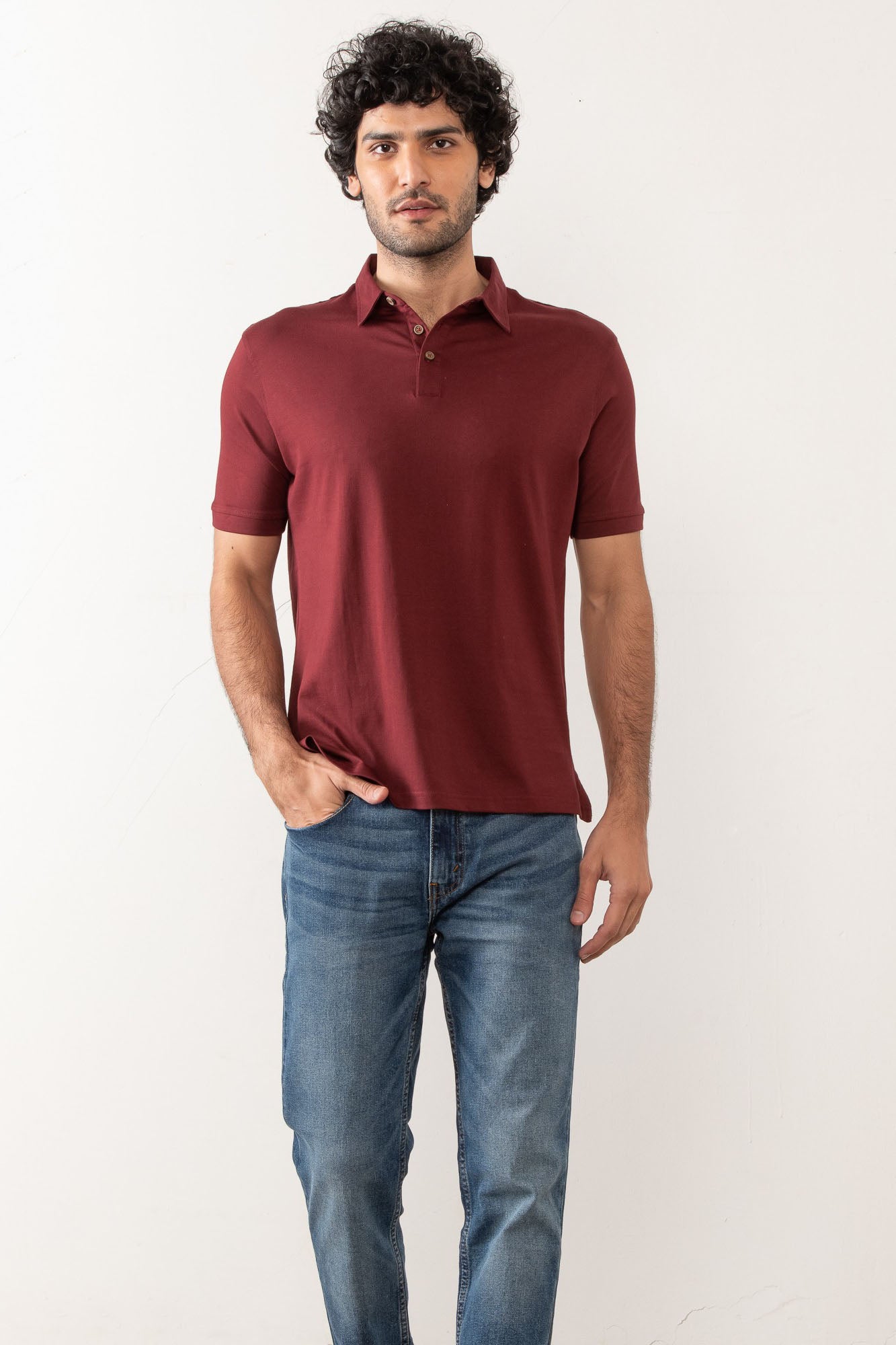 The Pima Jersey Polo Port Red | Mens Polos | Creatures of Habit