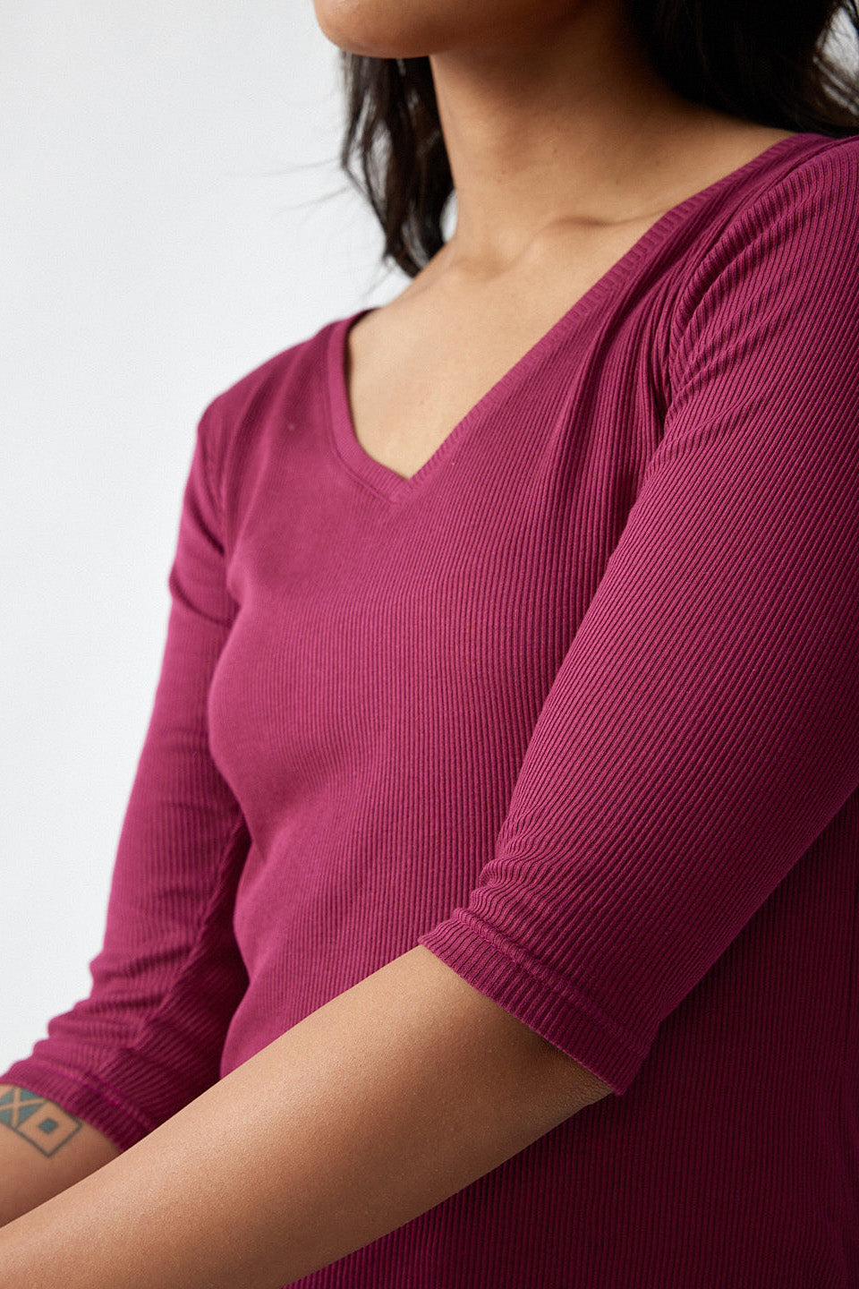 CARCOS Women's Plus Size V-Neck Tunic Top - Short Sleeve, Lightweight Summer Tee In Hot Pink (XL-5X)
