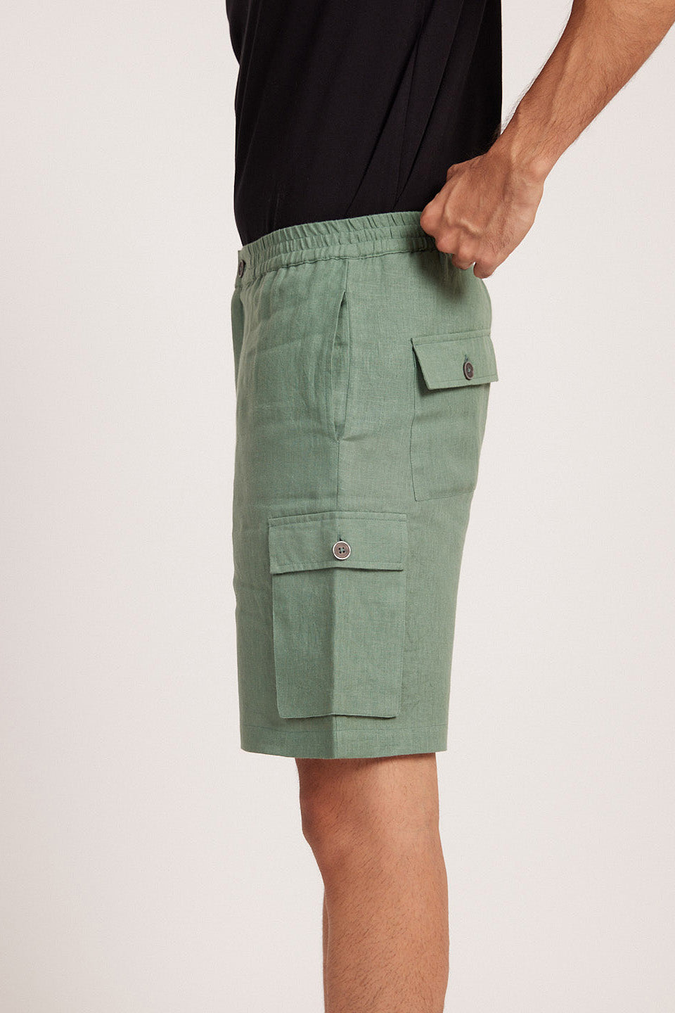 Explore Linen Cargo Shorts for Men Sage Green Online