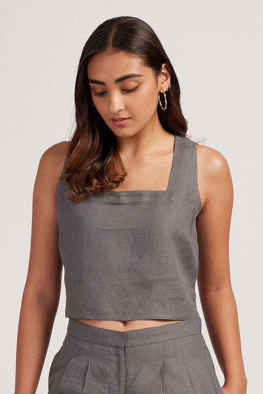 Linen Co-ord Set with Crop Tank and Tailored Shorts | Creatures of Habit