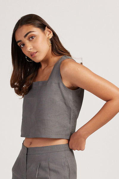 Linen Co-ord Set with Crop Tank and Tailored Shorts | Creatures of Habit
