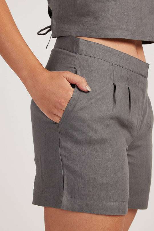 Linen Co-ord Set with Crop Tank and Tailored Shorts | Creatures of Habit
