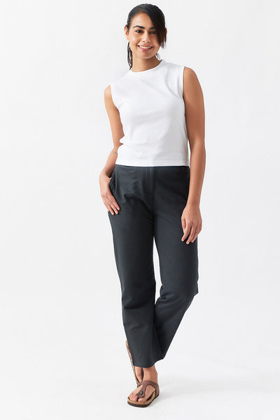 Womens Trousers | The Pima French Terry Trousers for Women Stone Grey