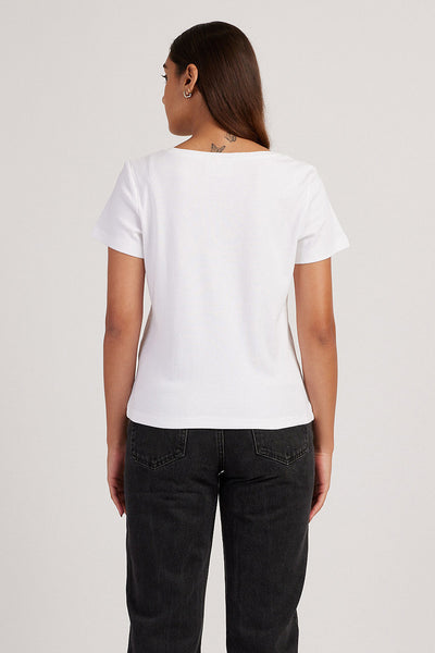 The Vintage V Tshirt for Women Marshmallow White | Creatures of Habit