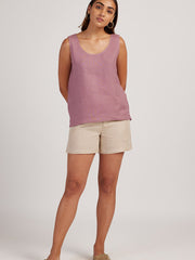 Linen Round Neck Tank