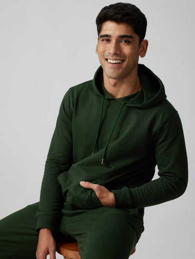 The Brushed Terry Hoodie Forest Green | Mens Sweatshirts | Creatures of Habit