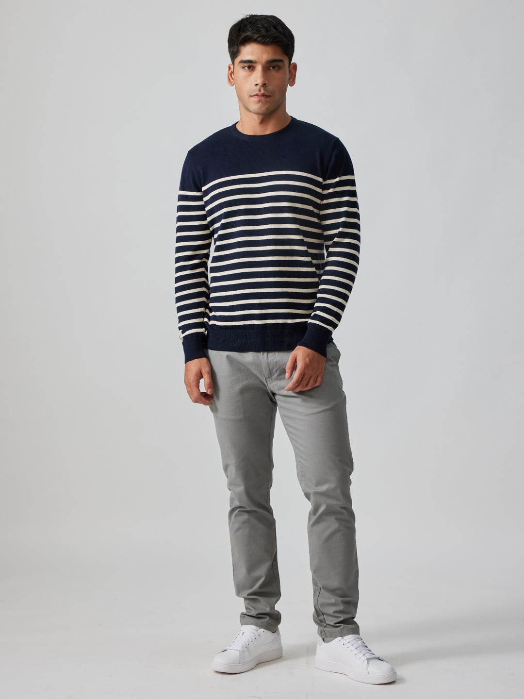 Mens Pullovers The Breton Stripe Pullover Nautical Blue